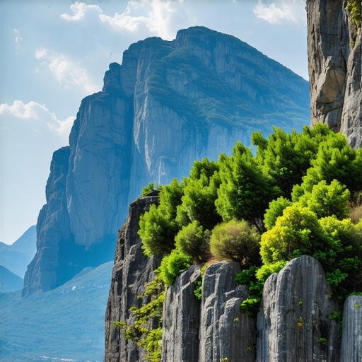 Scenic view of Balkan mountains and Mediterranean coast