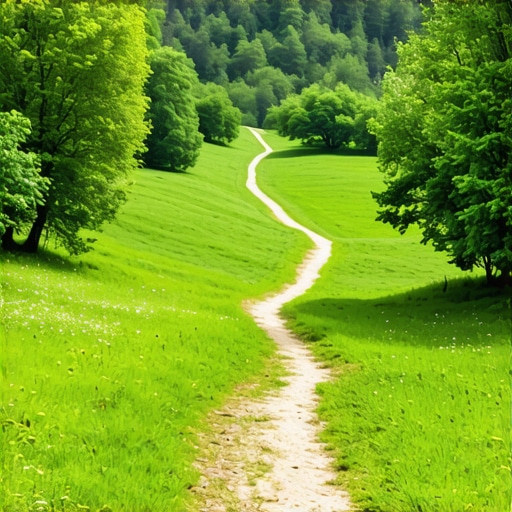 Scenic mountain landscape in the Balkans with trails and lush greenery