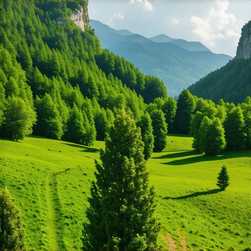 Balkan prirodne lepote i skriveni pejzaži Scenic mountain landscape in the Balkans with forests and trails.