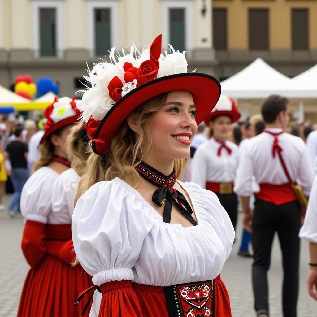 People enjoying traditional performances and artisan crafts at a festival in Timișoara