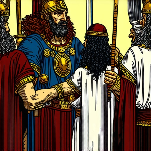 Ilustracija koja prikazuje mitološki prizor iz legendi Balkana, sa junacima i duhovima