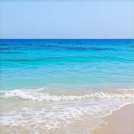 Scenic view of a sunny Mediterranean beach in Patras with clear waters and golden sands.
