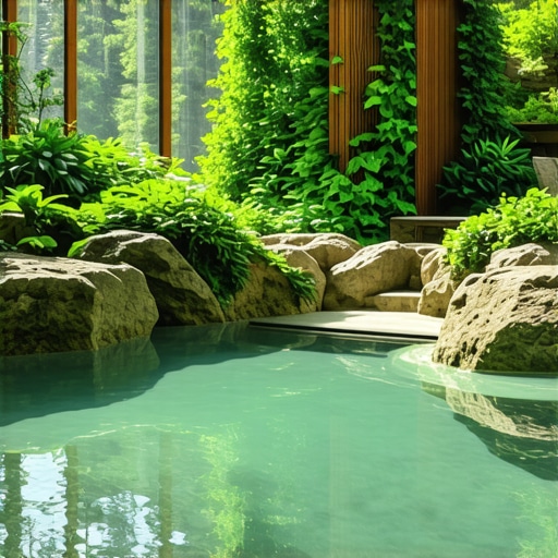 Scenic view of natural mineral hot springs surrounded by lush greenery in Soko Banja