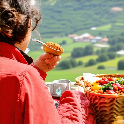 A person hiking and tasting local food amidst Zlatibor's scenic landscape
