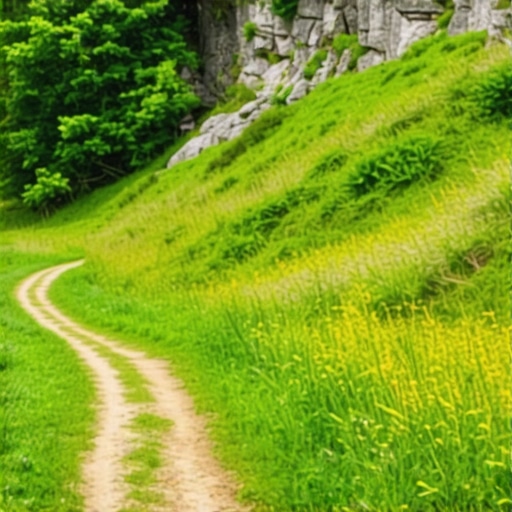 Planinarska staza u prirodi u Sjenici sa šumama i vrhovima u pozadini