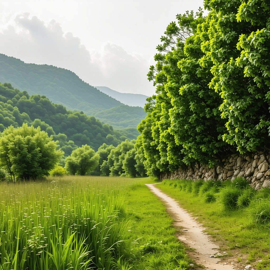 Beautiful mountain trail in Tetovo surrounded by lush greenery and scenic views