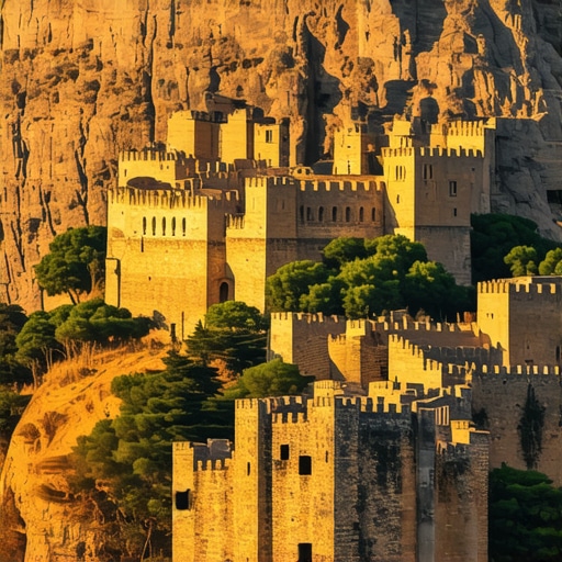 Sunset view of Soko Grad highlighting natural and historical layers at golden hour