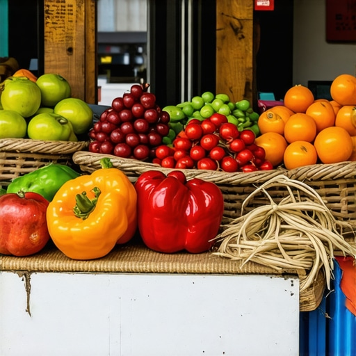 Colorful Balkan market with local products and friendly vendors