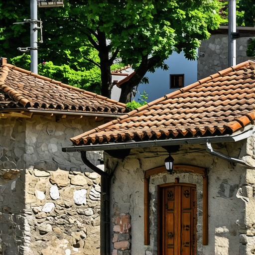 Autentično balkansko selo Selo u Balkanu sa tradicionalnim kućama i lokalnim stanovništvom