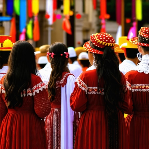 Traditional costumes and decorations at a local festival in Constanța.