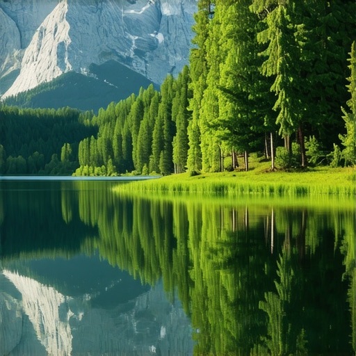 Balkan Nature Landscape Scenic view of Balkan mountains with forest and lake