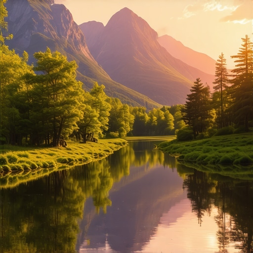 Beautiful sunset over mountains and forests in the Balkans