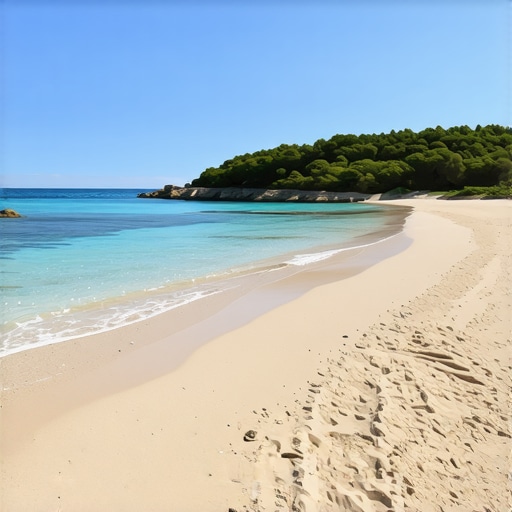 Pristine hidden beach in Europe with clear waters and natural scenery