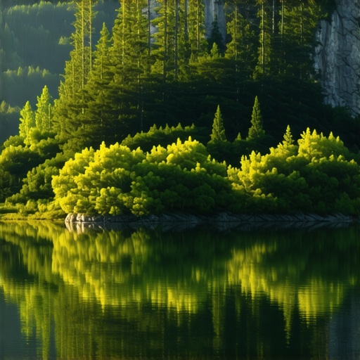 Balkan mountains, lakes, and forests in vibrant colors