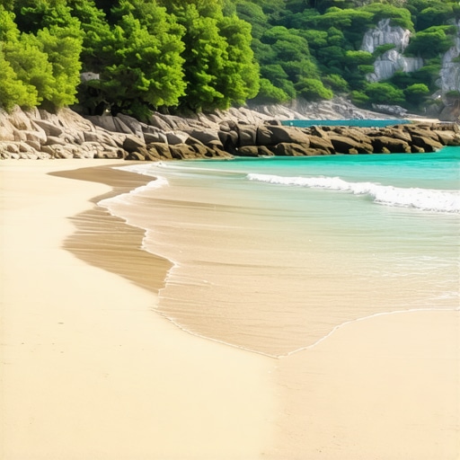 A pristine hidden beach in Burgas with rocks and greenery
