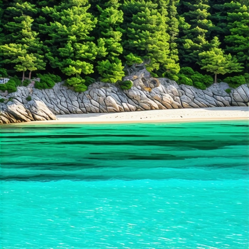 Skrivena plaža u Crnoj Gori sa kristalno čistom vodom i zelenilom, netaknuta i mirna.