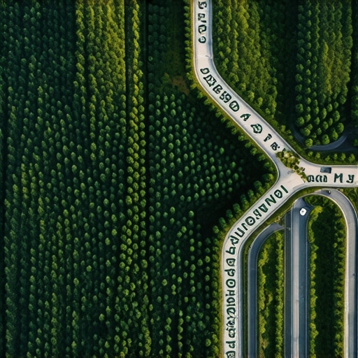 Aerial view of Lovćen mountain with lush forests and symbols of legends and ecology