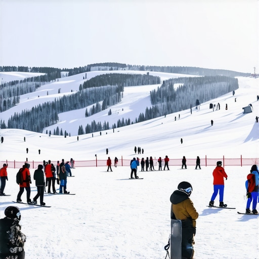 Skiers and snowboarders enjoying the snowy slopes of Zabljak with mountain scenery