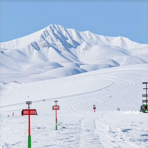 Snow-covered mountains and ski slopes in Bansko during winter