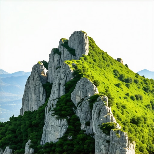 Scenic view of Balkan mountains with lush greenery and blue sky