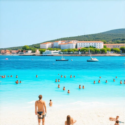 Šibenik 2026: Kupanje na plaži Banj sa pogledom na grad